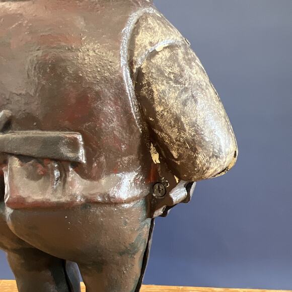 VTG Cast Iron Banjo Player Clock Figurine-16.5″ Tall-Glass Eyes-Black Americana - Picture 7 of 10